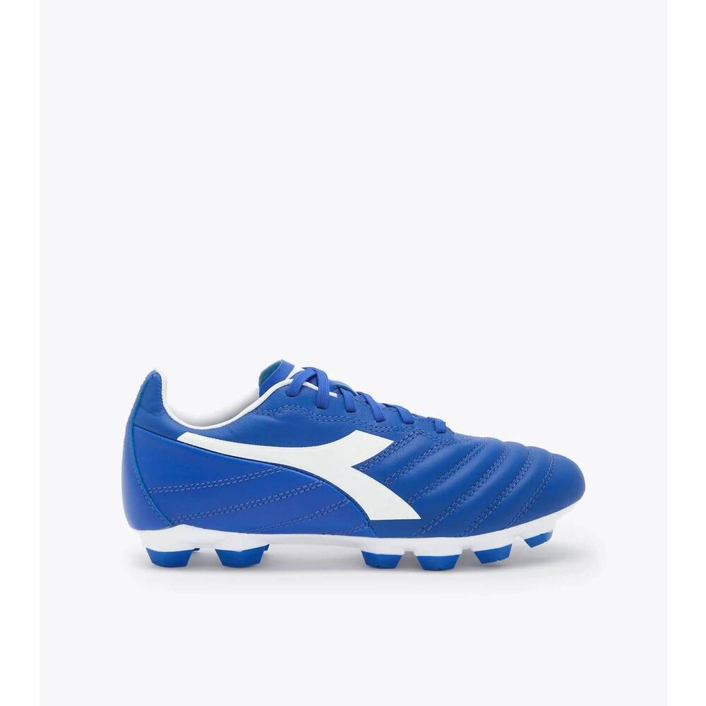 NEW DIADORA kids brasil elite 2 lt lpu y shoes in royal blue/ optical white